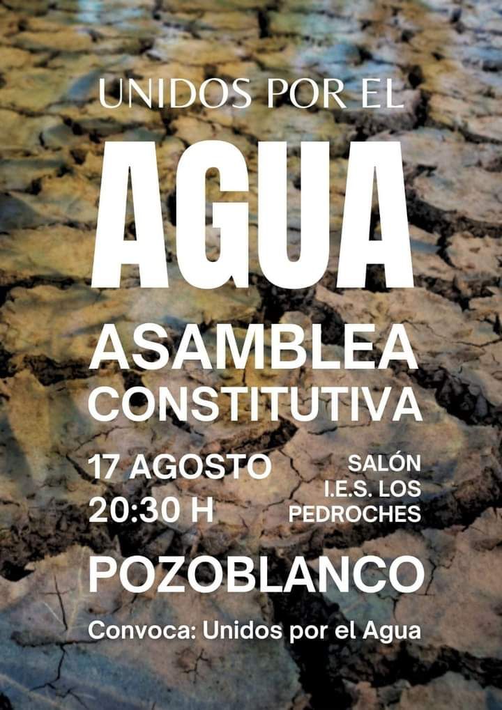 «¡Unidos por el Agua! Plataforma Ciudadana se levanta contra la Escasez Hídrica en el Norte de Córdoba ¡Derecho a Agua Potable Ya!»