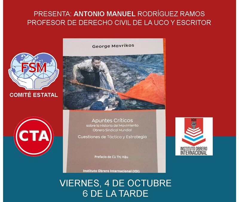 George Mavrikos, Presidente de Honor de la FSM, en Córdoba para presentar su libro
