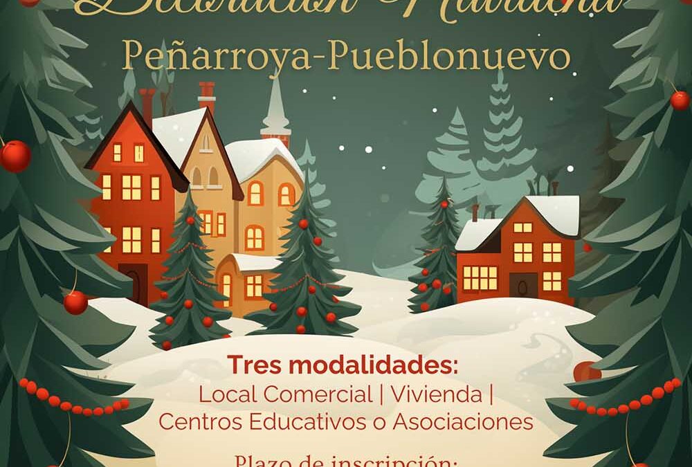 Abierta la inscripción para el Concurso de Decoración Navideña en Peñarroya-Pueblonuevo hasta el 13 de diciembre