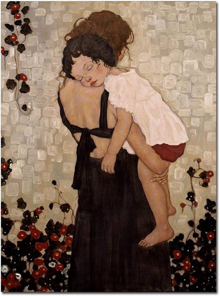 Famosa pintura abstracta Madre e hijo de Gustav Klimt