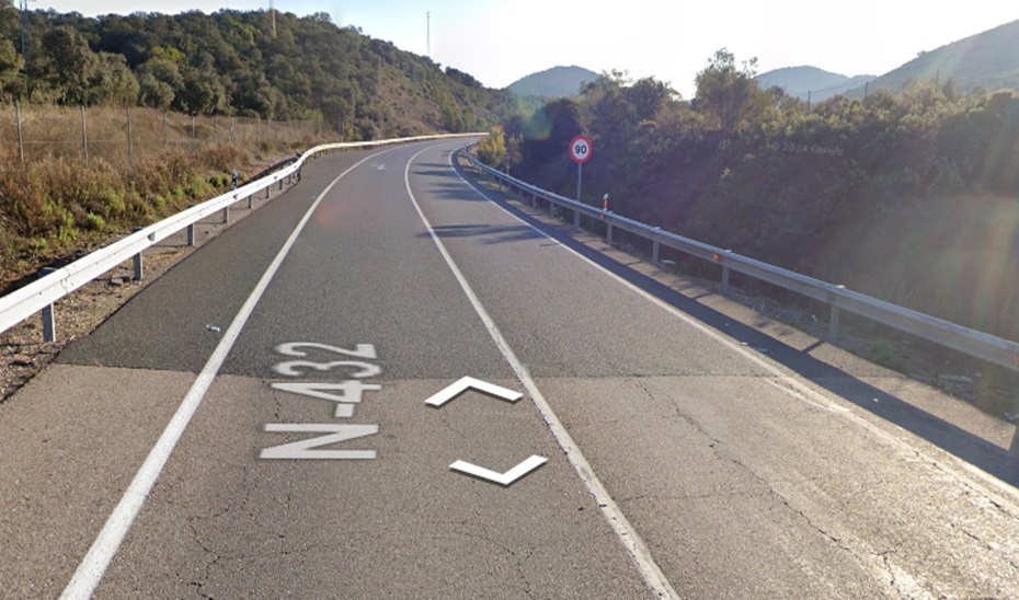 Fallece un motorista en un accidente de tráfico en la N-432 a su paso por Villaharta (Córdoba)