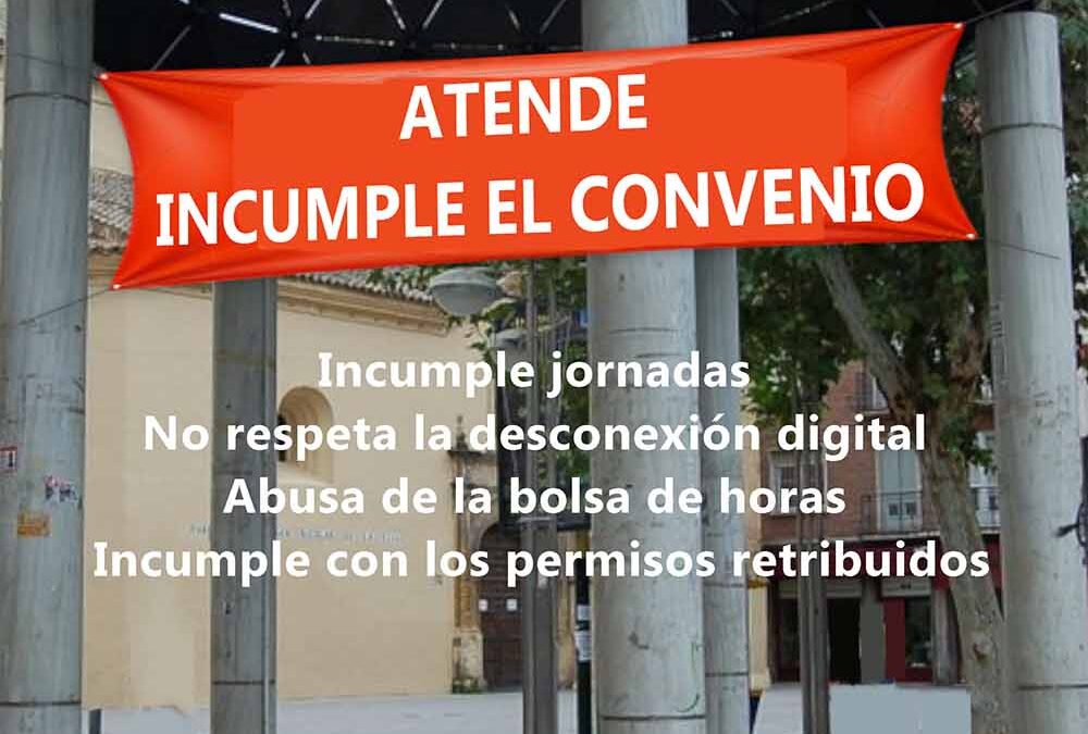 CTA convoca una rueda de prensa para denunciar los incumplimientos del convenio colectivo por parte de ATENDE, subcontrata del Ayuntamiento de Córdoba