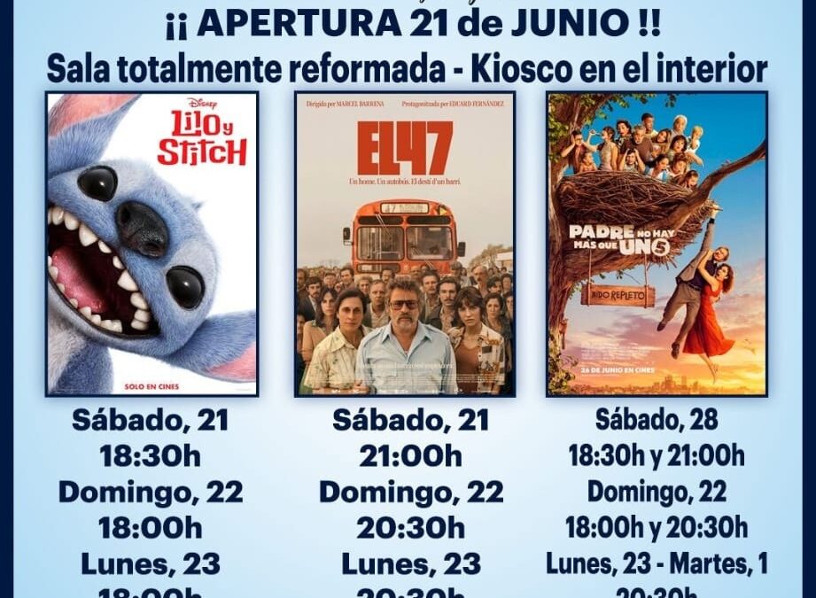 El cine de Peñarroya reabre el 21 de junio con sala renovada y programación especial