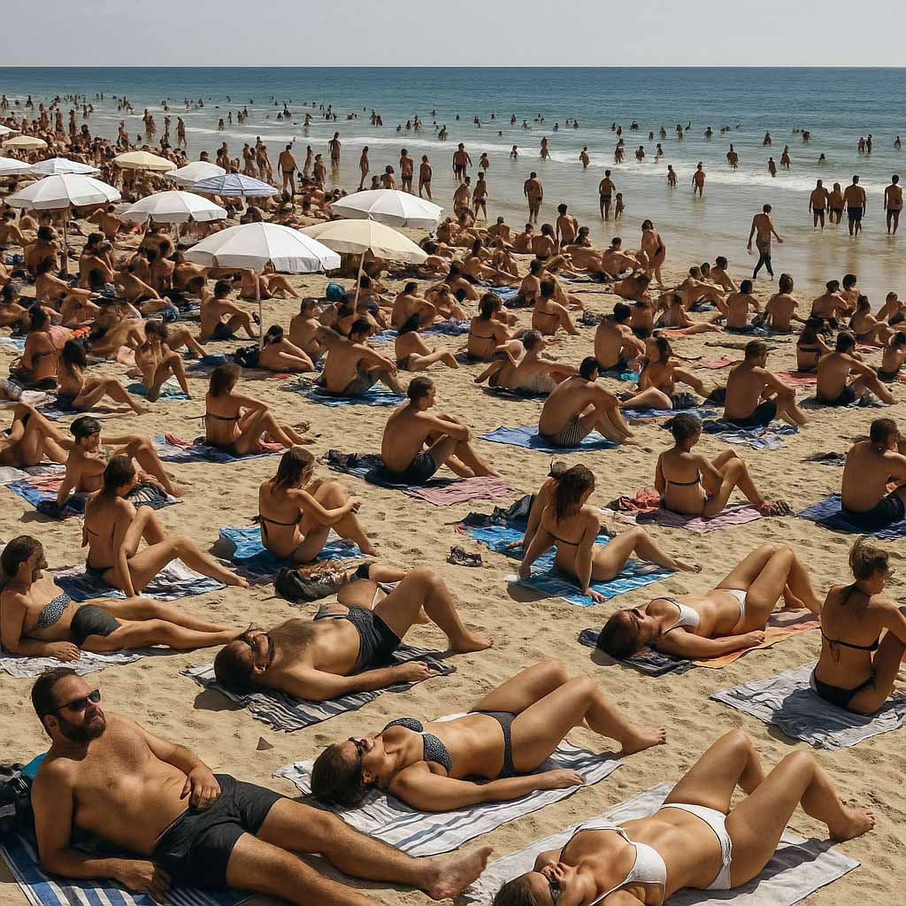 Tomando tan ricamente el sol en la playa mientras miles de niños se mueren de hambre