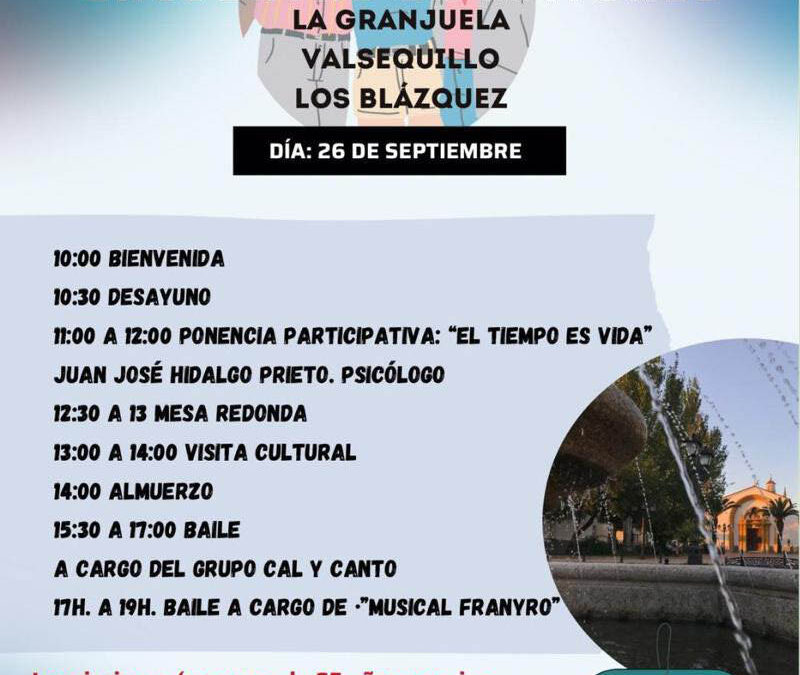 La Granjuela celebra el 26 de septiembre el Encuentro de Mayores 2025 con cultura, gastronomía y música