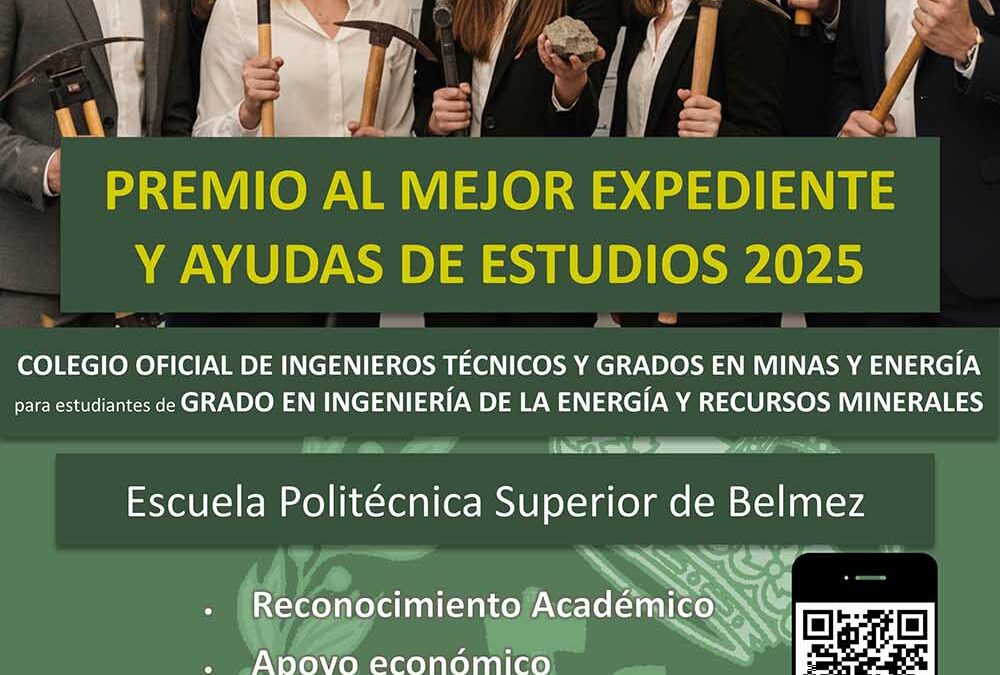 Convocadas las ayudas de estudio y premios del Colegio de Ingenieros Técnicos de Minas y Energía de Córdoba