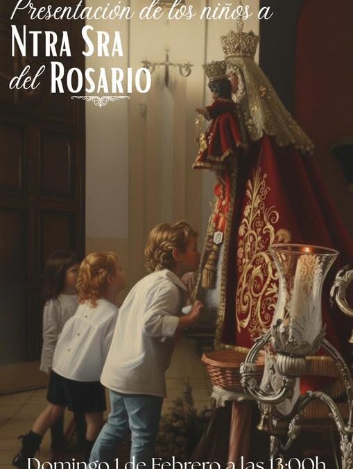 La Cofradía del Rosario celebra la Presentación de los niños ante la Virgen, Patrona de Peñarroya-Pueblonuevo