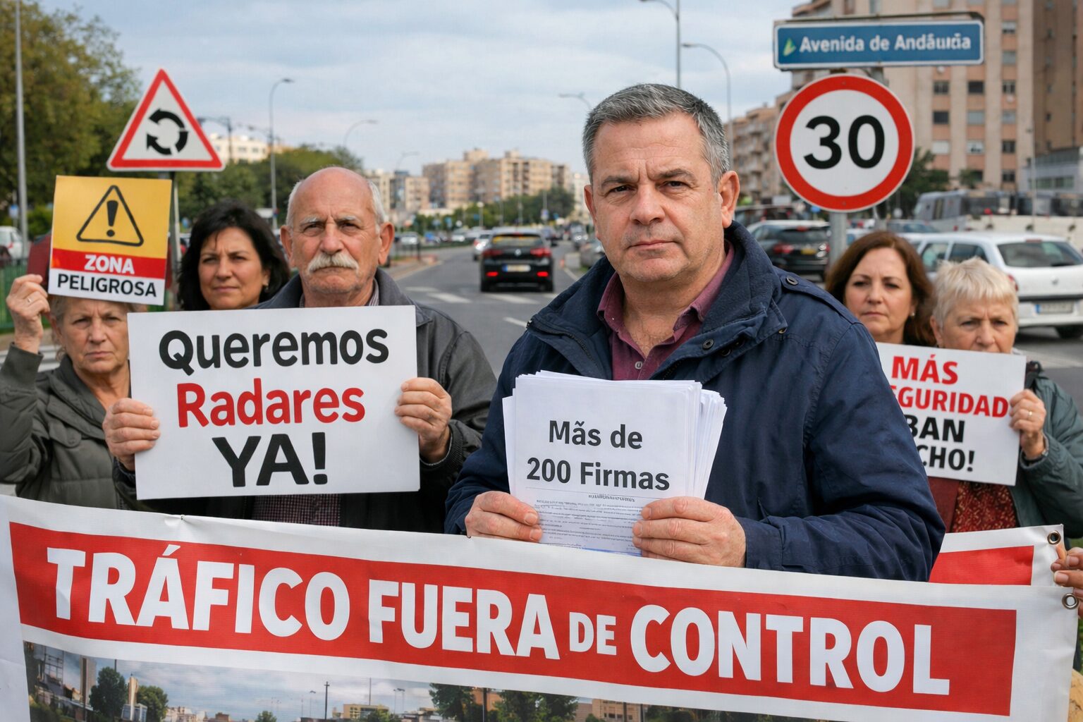 Protesta, foto creada por IA