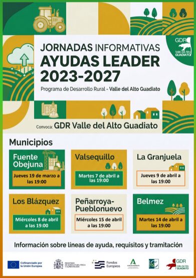 El GDR Valle del Alto Guadiato organiza jornadas informativas sobre las ayudas LEADER 2023-2027 en la comarca