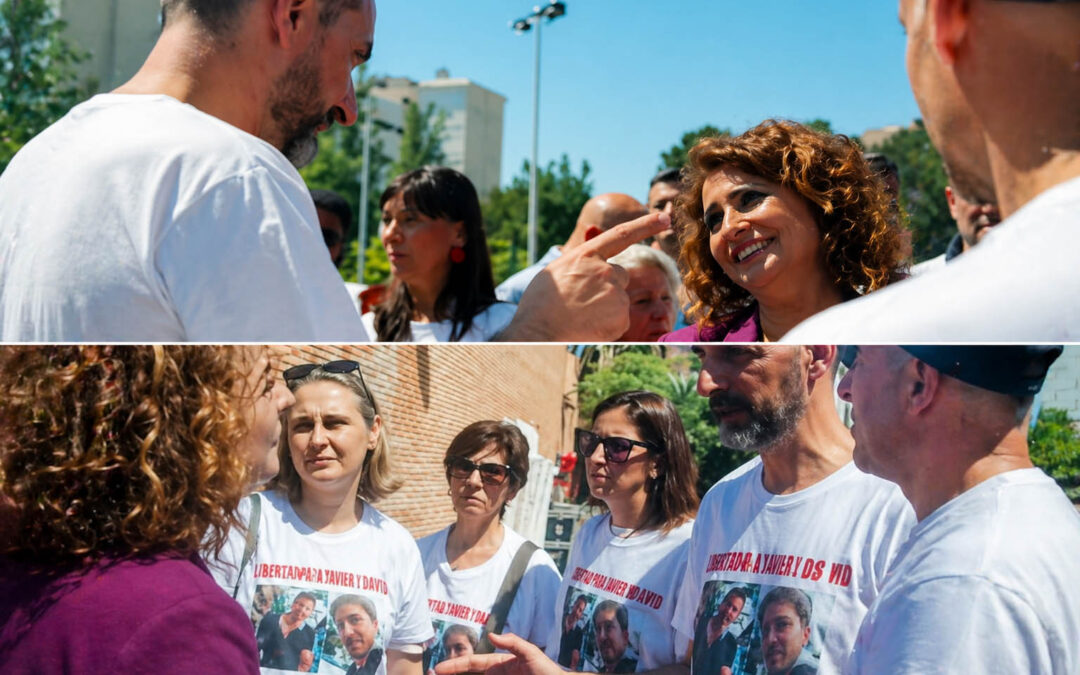 Las familias de los detenidos en Guinea logran el compromiso de María Jesús Montero tras reclamar ayuda en un mitin del PSOE en Córdoba