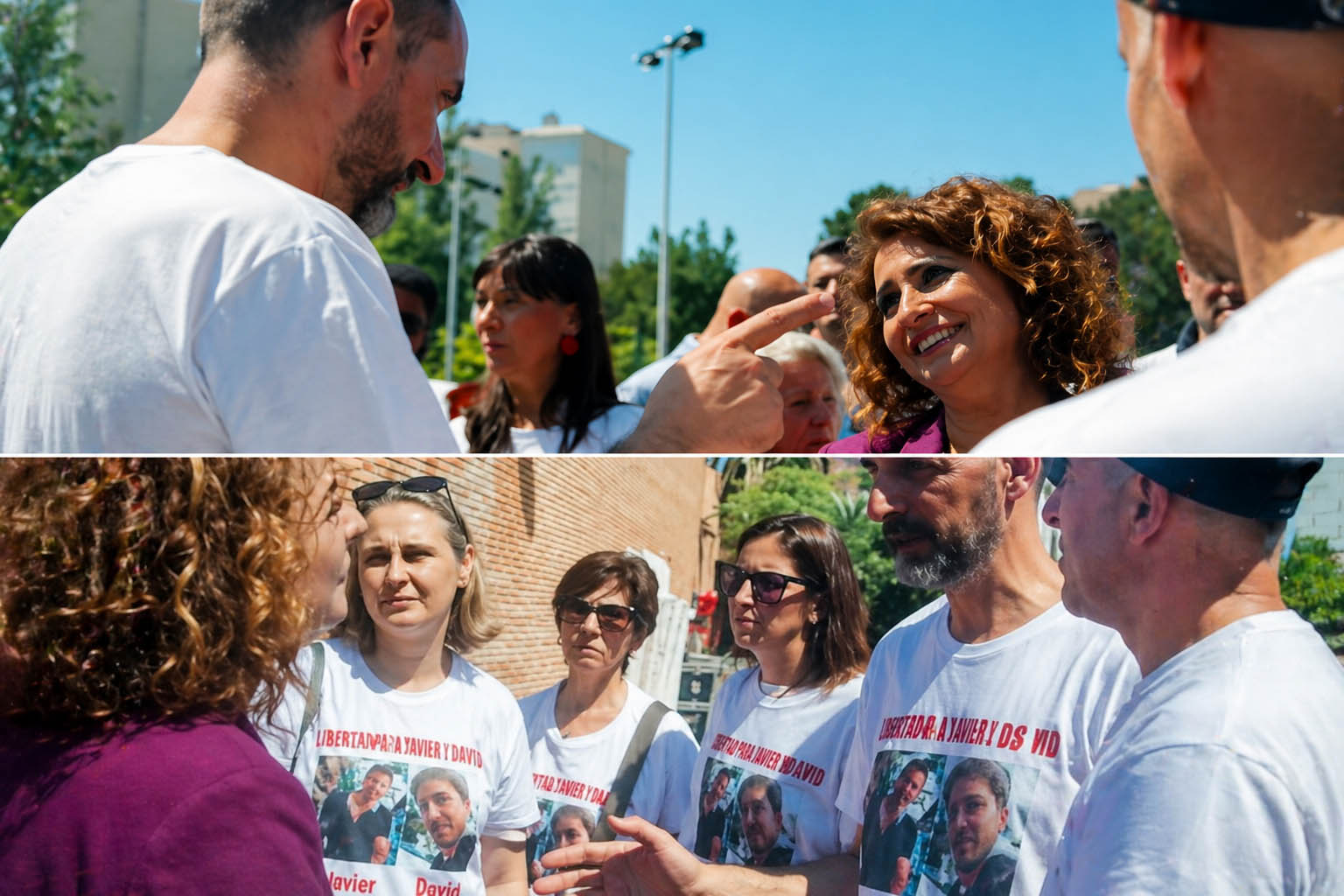 Maria Jesús Montero atiende a familiares