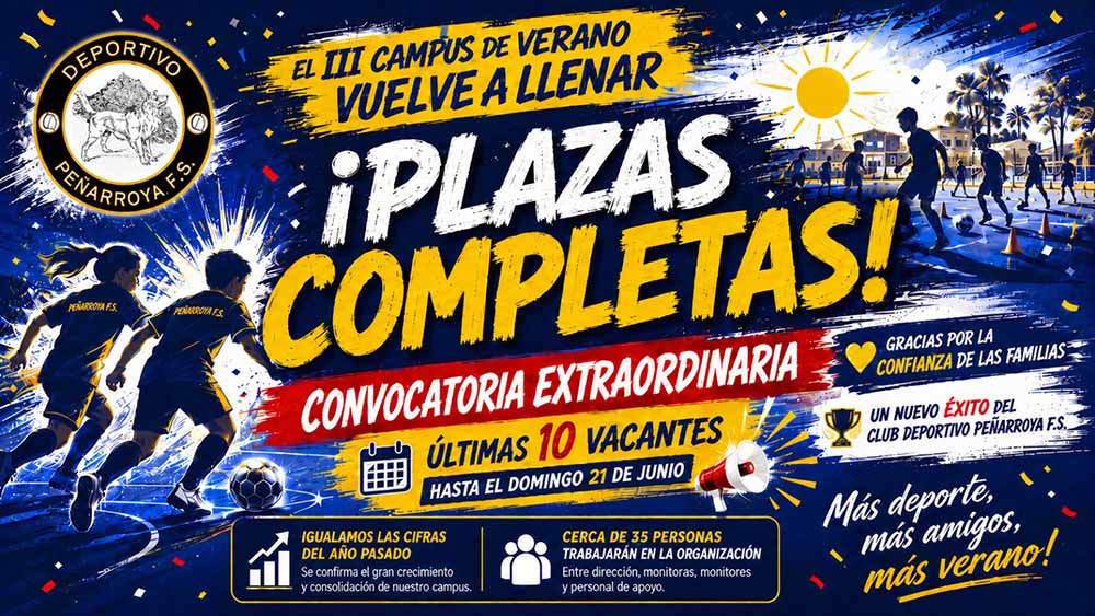 El III Campus de Verano del Club Deportivo Peñarroya Fútbol Sala vuelve a completar sus plazas y abre una convocatoria extraordinaria con solo 10 vacantes más