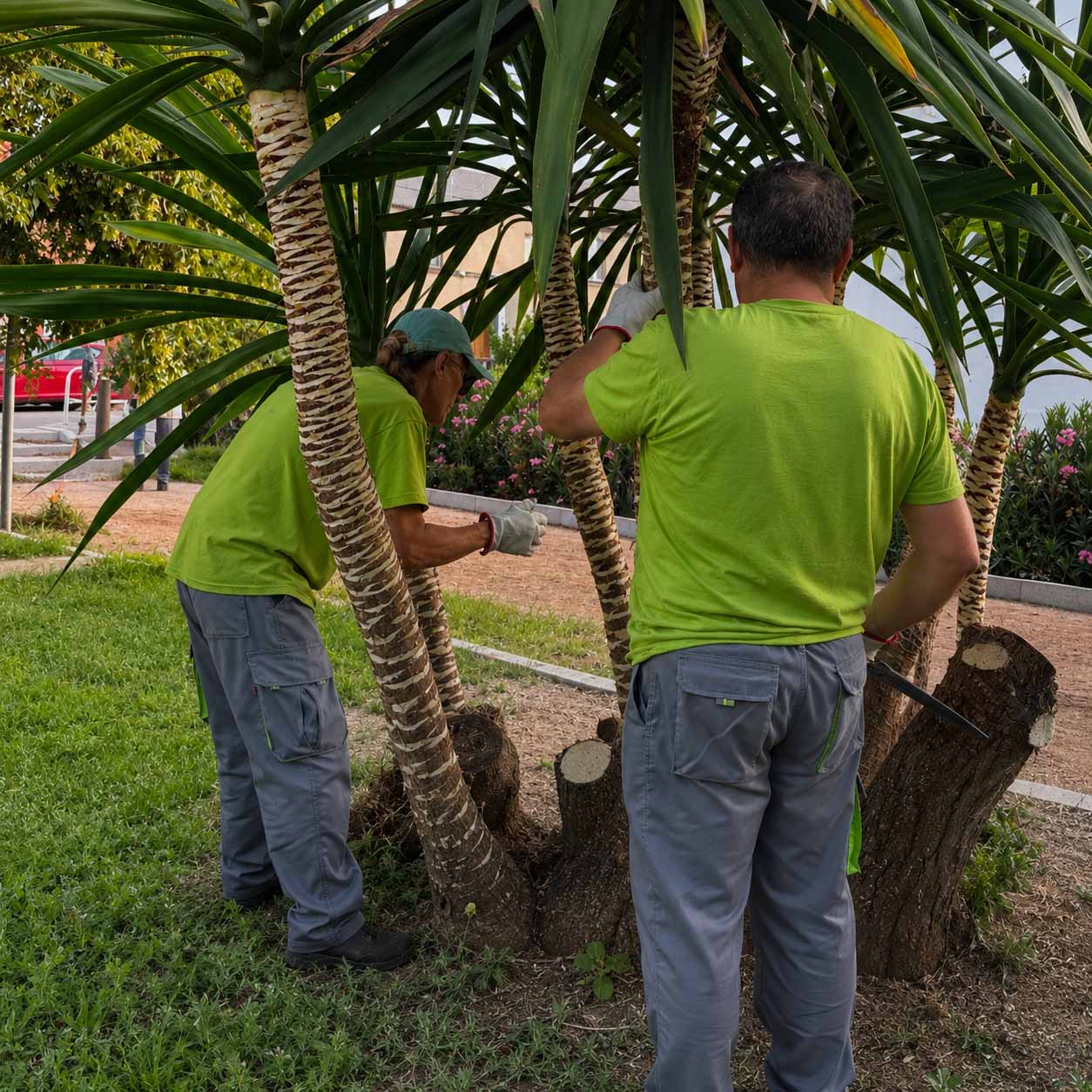 El alumnado de «Guadiato Inclusivo» realiza prácticas de jardinería en espacios verdes de Peñarroya-Pueblonuevo