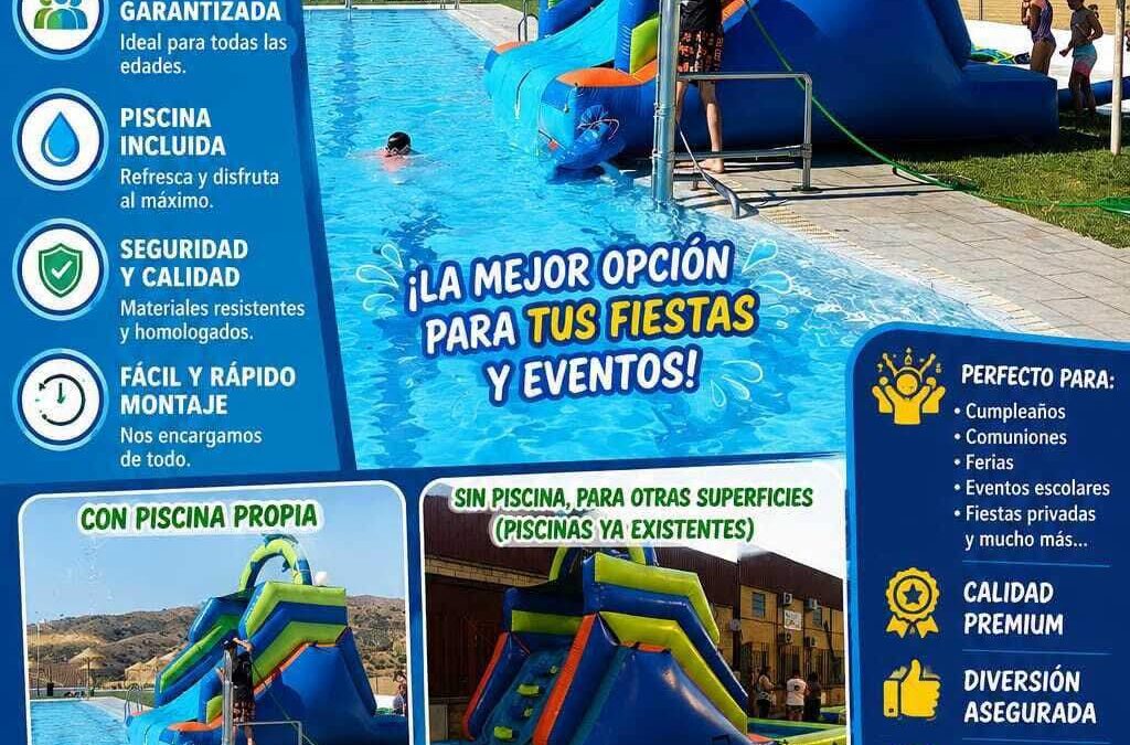 La Piscina Municipal de Belmez despide agosto con una jornada de hinchables acuáticos