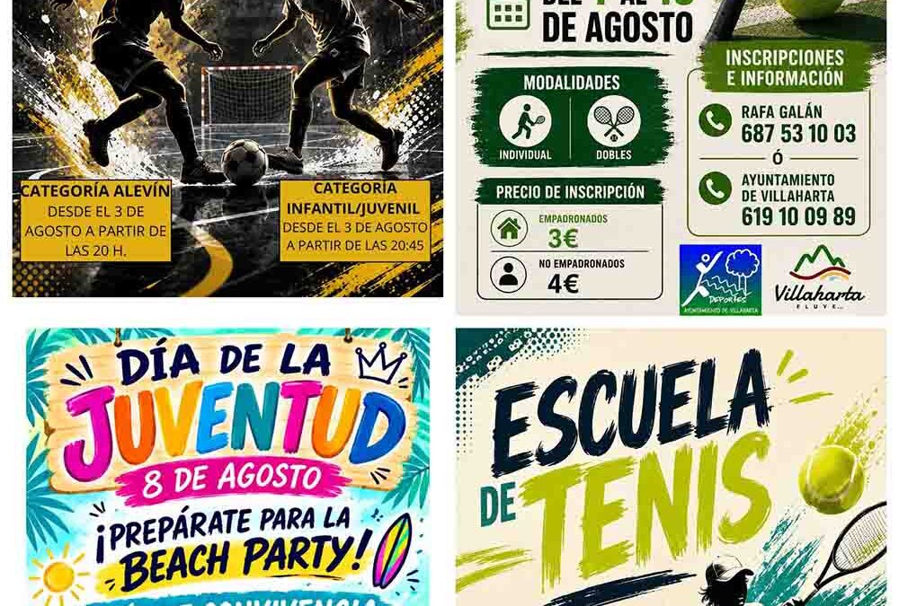 Villaharta presenta un completo programa de actividades deportivas y de ocio para el mes de agosto