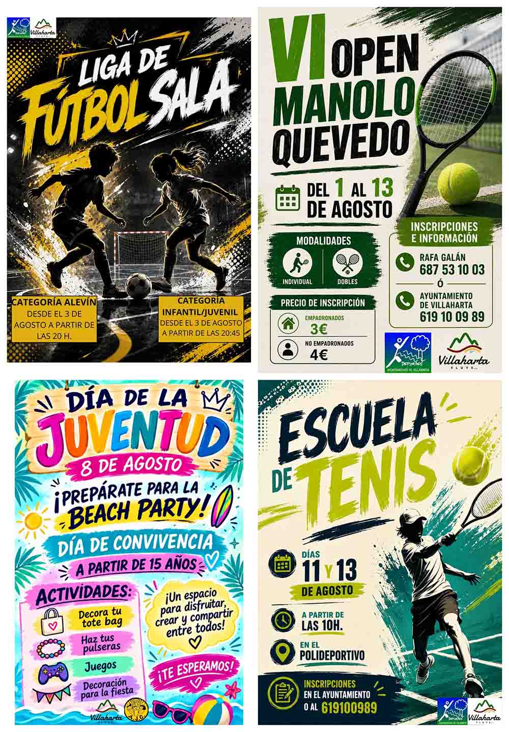 Villaharta presenta un completo programa de actividades deportivas y de ocio para el mes de agosto