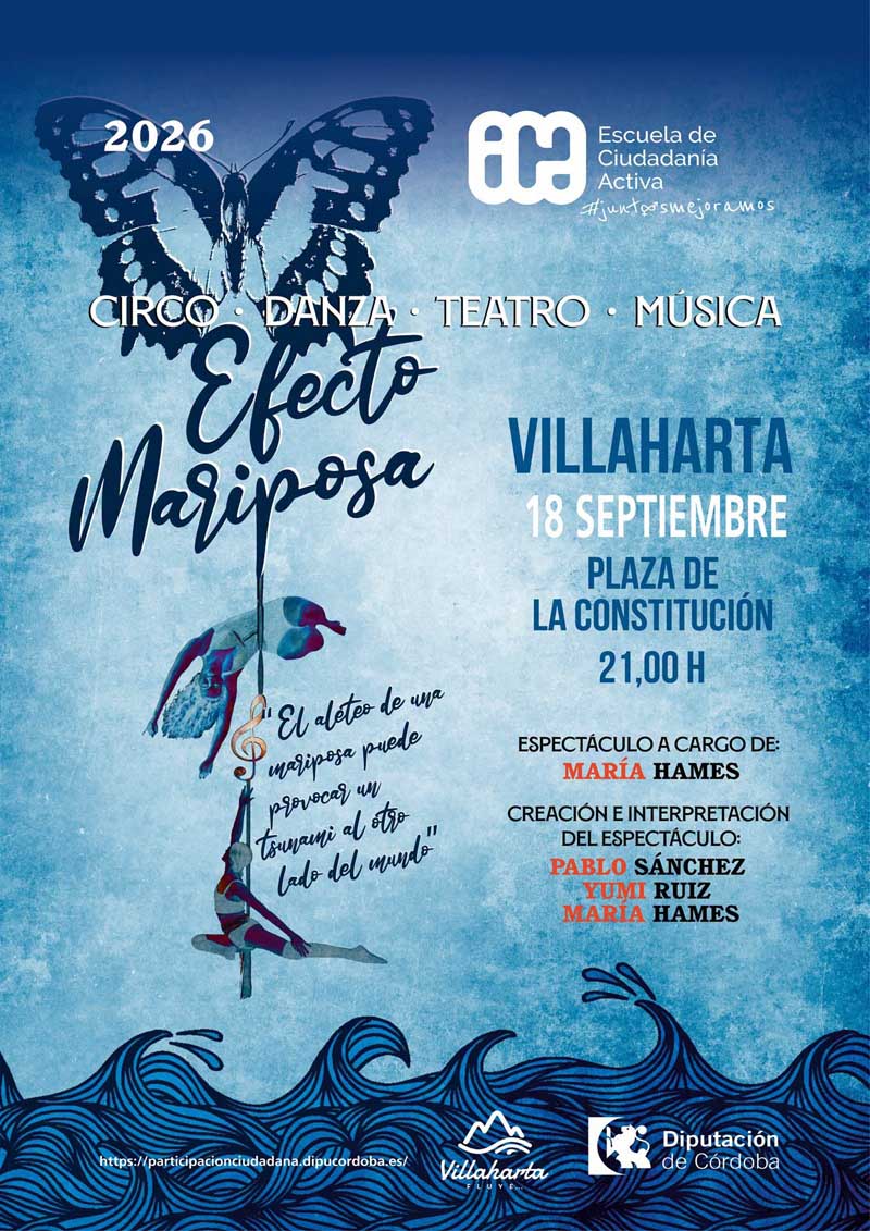 Villaharta acoge el espectáculo «Efecto Mariposa» dentro de la Escuela de Ciudadanía Activa