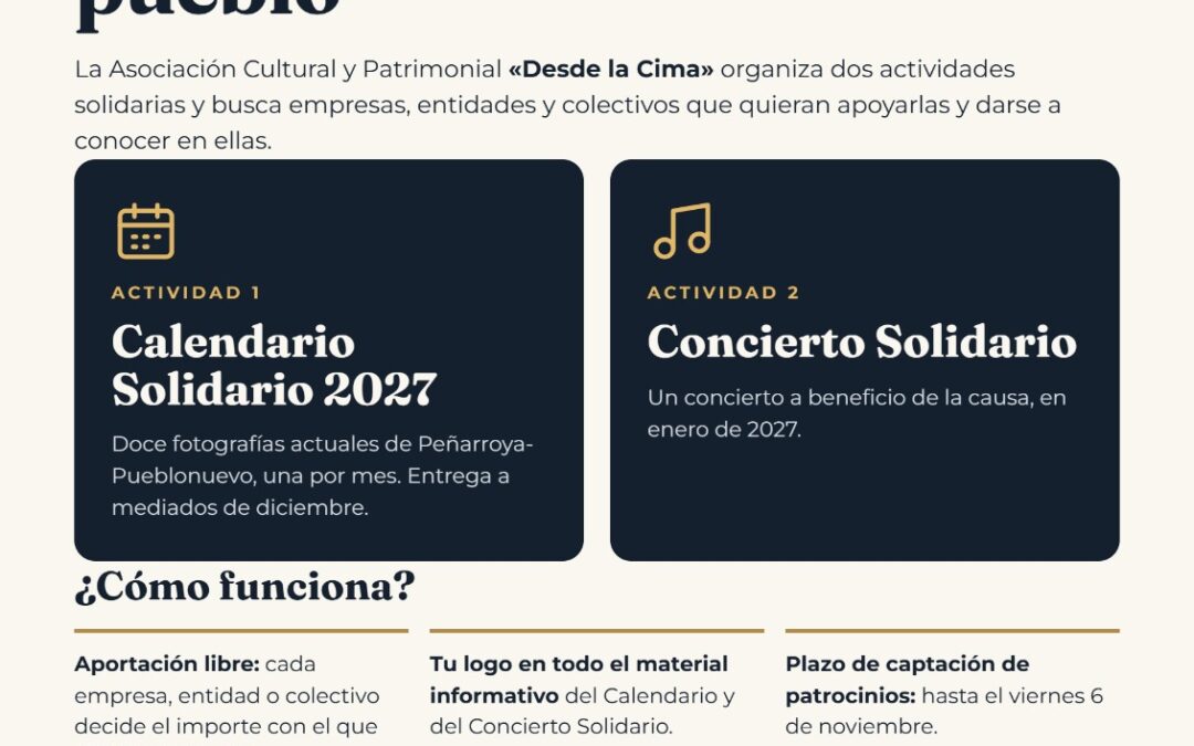 «Desde la Cima» impulsa un calendario y un concierto solidarios a beneficio de Julia