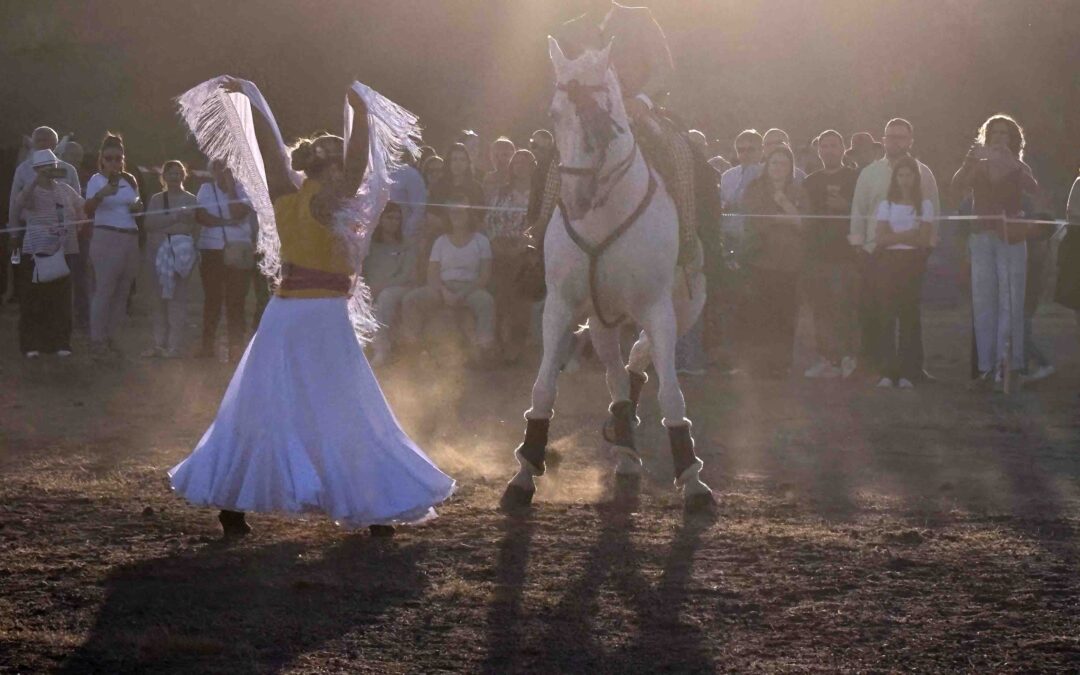 Alta escuela, sevillanas y fantasía en la exhibición ecuestre de la Feria de Peñarroya-Pueblonuevo