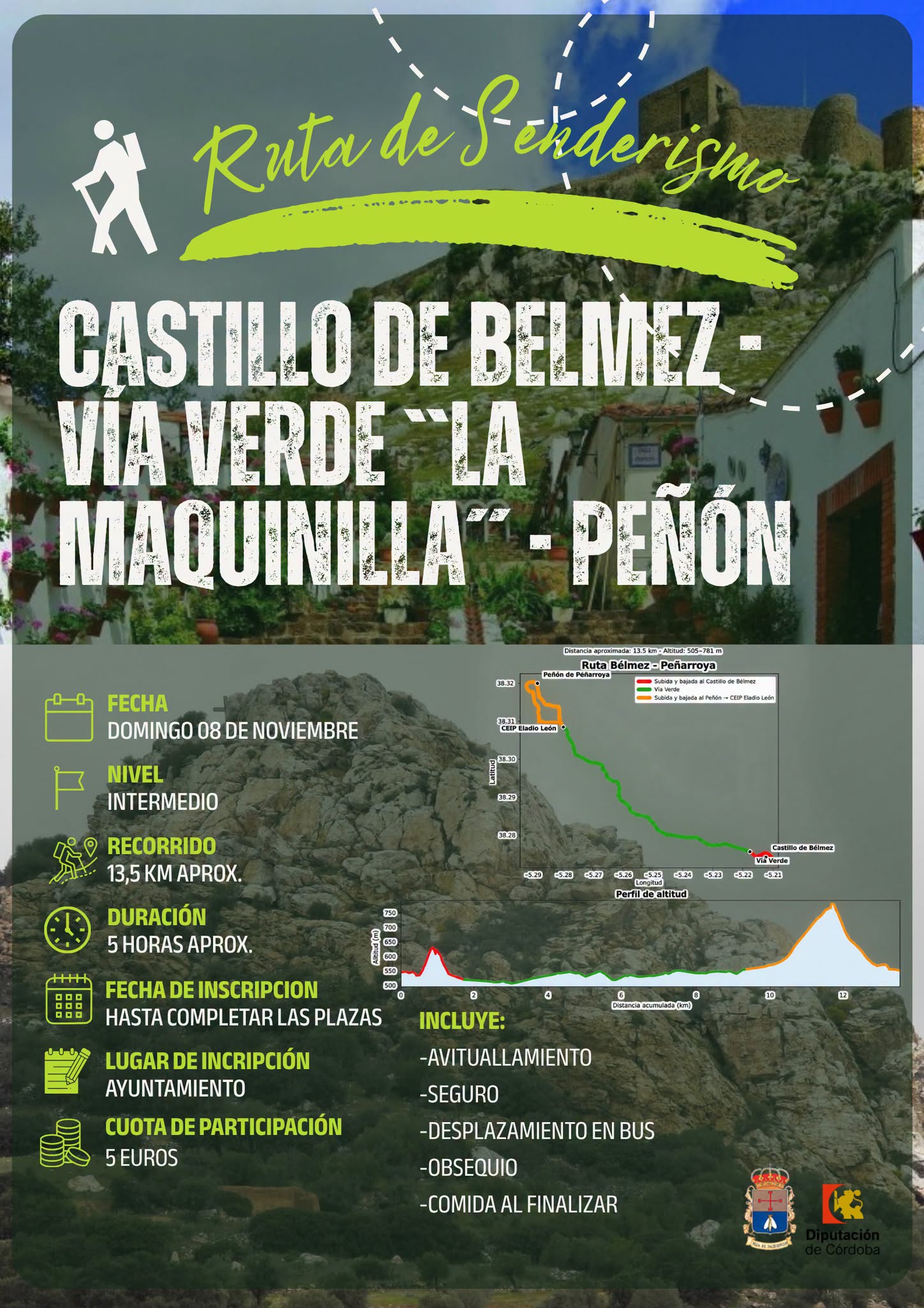 Valsequillo organiza una ruta de senderismo entre el Castillo de Belmez y el Peñón de Peñarroya